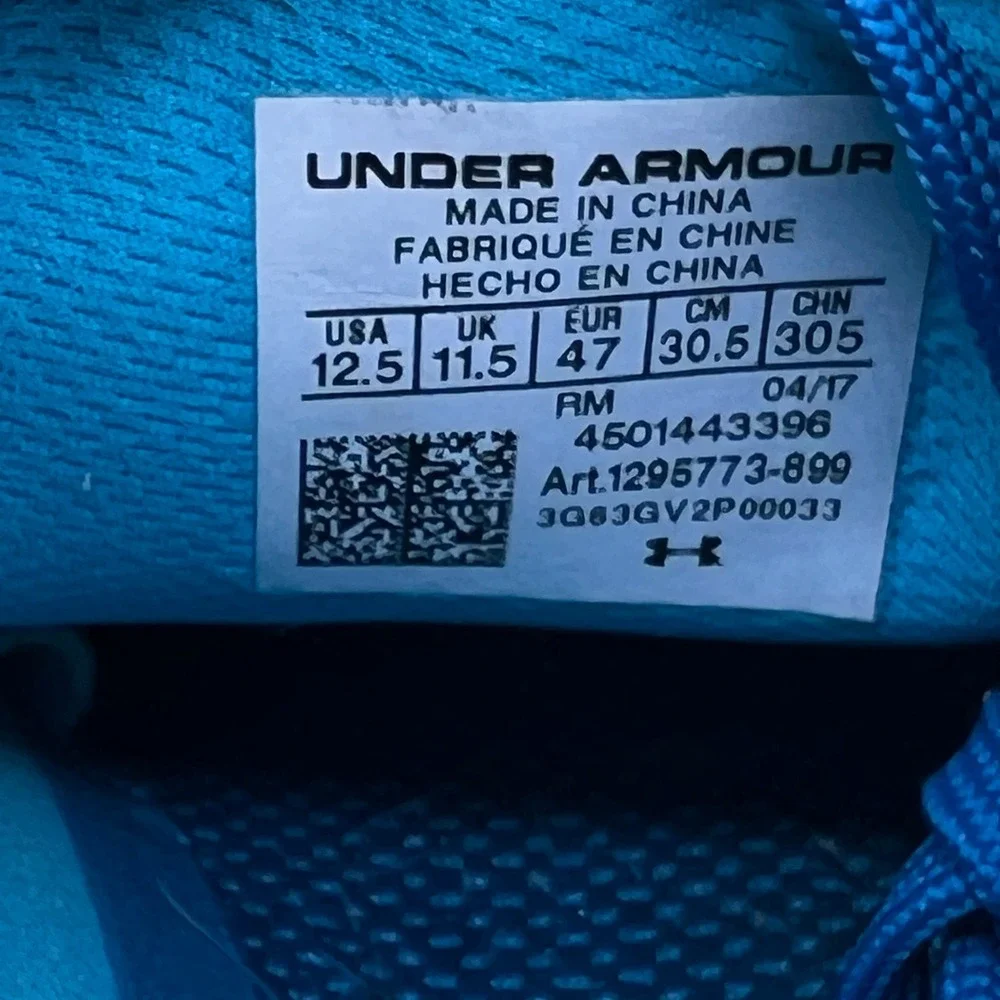 Under Armour Speedform AMP 2.0 Men's Size 12.5 Blue Training Shoes 1295773-899